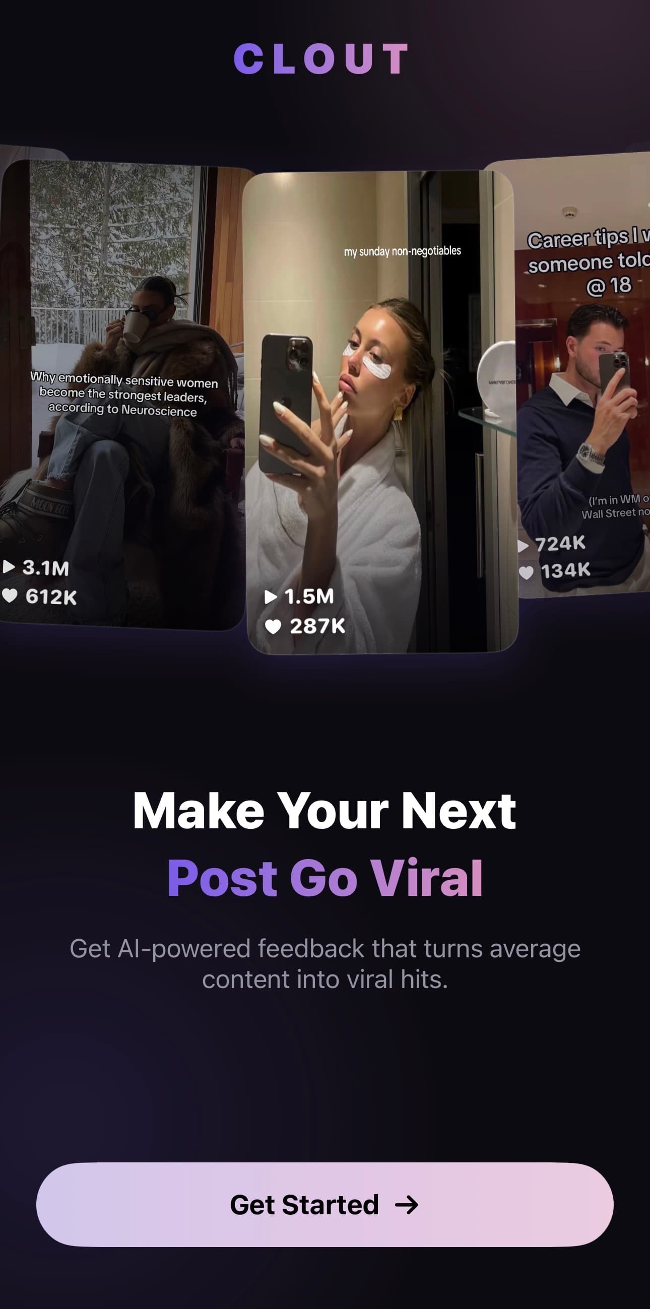 The Clout app scoring viral TikTok videos